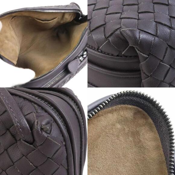 BOTTEGA VENETA Gray Leather Intrecciato Shoulder Bag - Picture 3 of 5